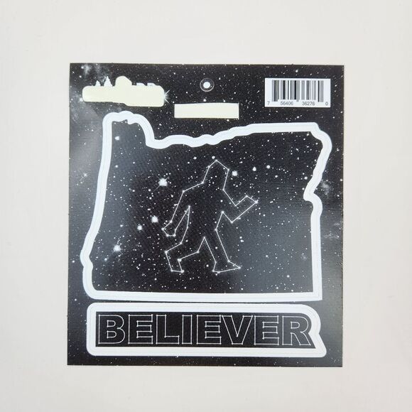 🩵NWT "Believer" Sasquatch & Oregon State Shaped Black Vinyl Decal - Picture 2 of 2